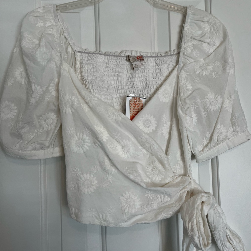 White wrap around top